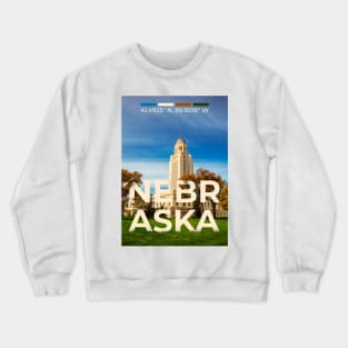 Nebraska Travel Poster Crewneck Sweatshirt